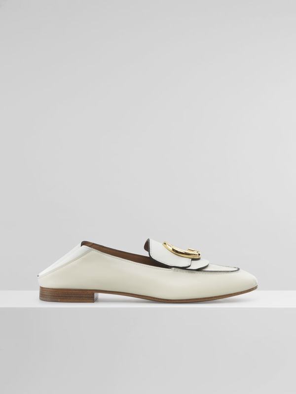 Chloé Moccasins Mujer Zapatos Beige Blancas Calfskin OJHY91836